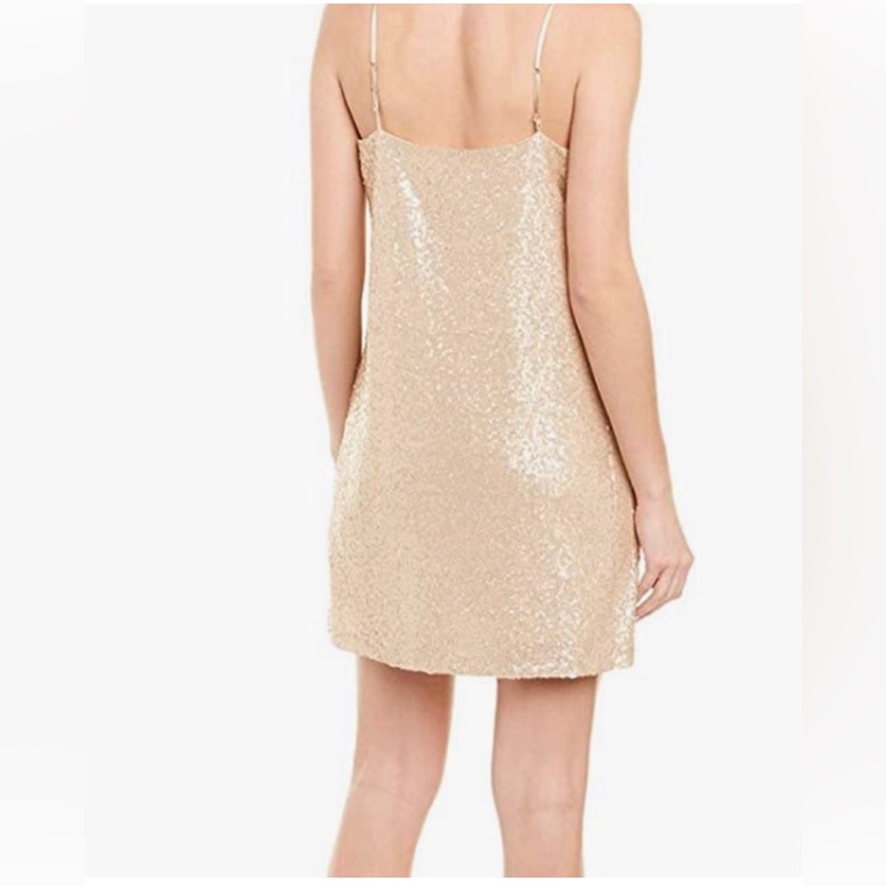 NWT Jack by BB Dakota Sequin Slip Dress Gold L - Picture 2 of 10